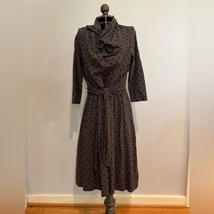Eshakti Star Dress with Cowl Neck, Tie Front, and Pockets